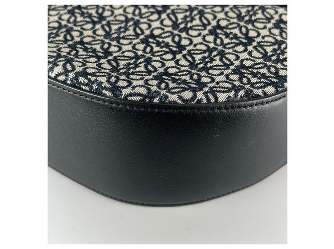 Borsa Loewe Luna Anagram Nero Blu navy - vista 13