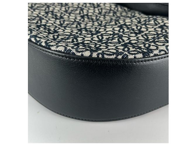 Borsa Loewe Luna Anagram Nero Blu navy - vista 14