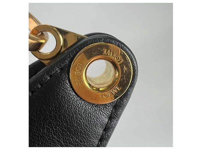 Borsa Loewe Luna Anagram Nero Blu navy - vista 6