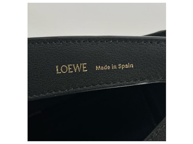 Borsa Loewe Luna Anagram Nero Blu navy - vista 7