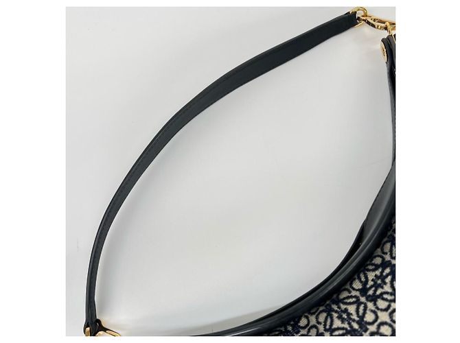 Borsa Loewe Luna Anagram Nero Blu navy - vista 8