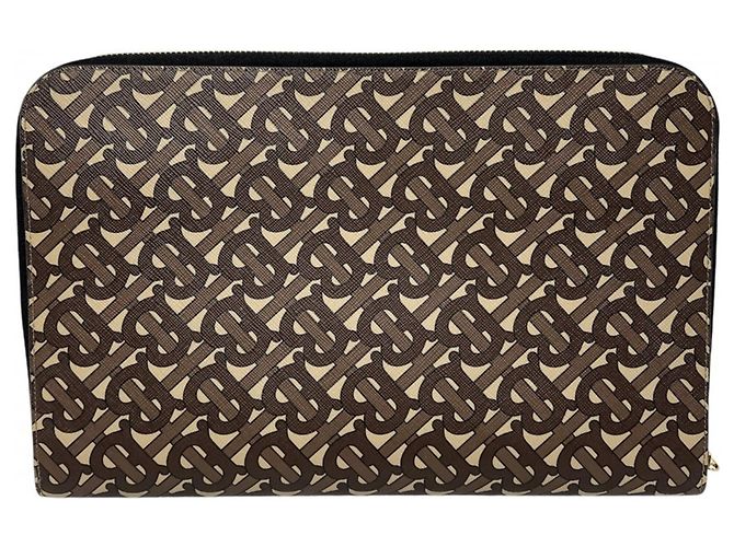 Clutch da uomo Burberry Marrone Beige - vista 2