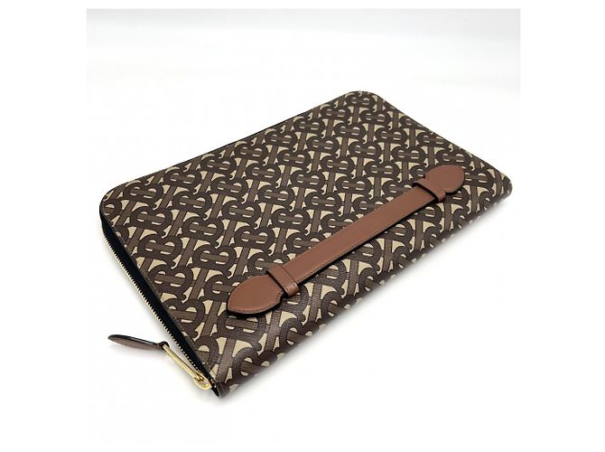 Clutch da uomo Burberry Marrone Beige - vista 3