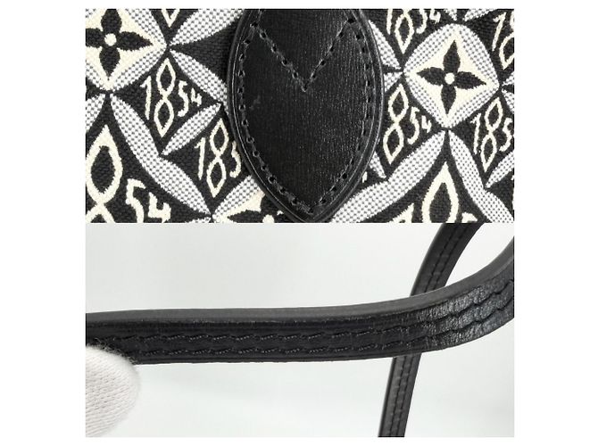 Borsa Tote Louis Vuitton Neverfull MM Nero - vista 7