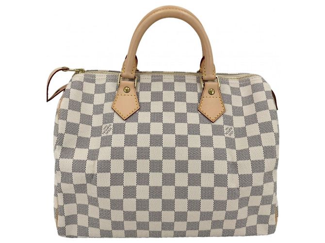 Borsa Boston Damier Azur Speedy 30 da donna Louis Vuitton Marrone Bianco - vista 2