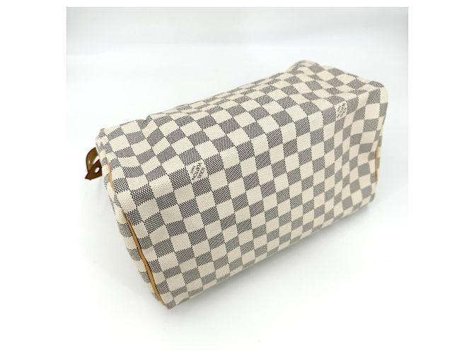 Borsa Boston Damier Azur Speedy 30 da donna Louis Vuitton Marrone Bianco - vista 3