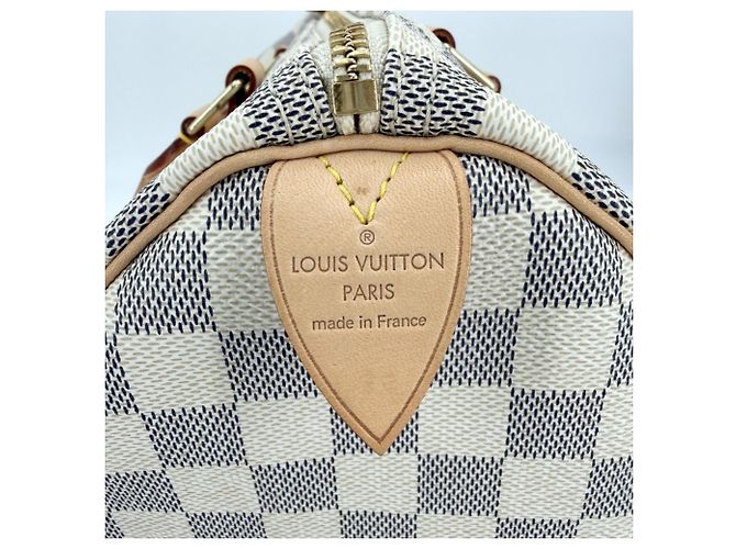 Borsa Boston Damier Azur Speedy 30 da donna Louis Vuitton Marrone Bianco - vista 5