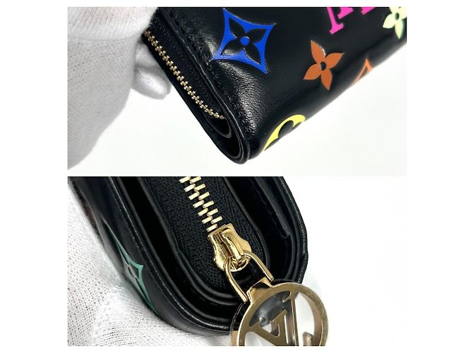 Portafoglio bi-fold Louis Vuitton da donna Nero Multicolore - vista 6