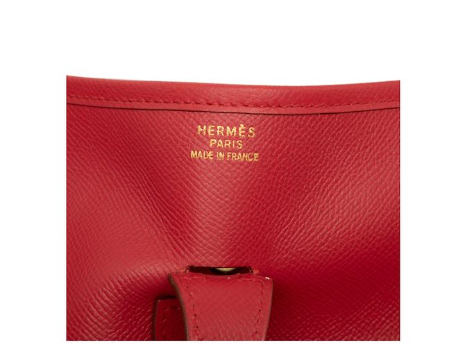 Hermès Red Courchevel Evelyne I 33 Rosso - vista 5
