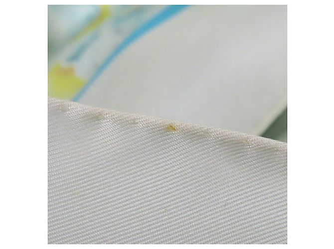 Lenço de seda Hermès White Au Bord Leau 90 Branco Cru - vista 5