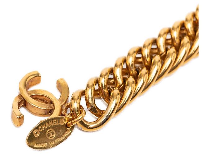 Chanel Gold CC vergoldeter Gürtel mit Double Lion Sunburst Gliederkette Golden - Ansicht 4