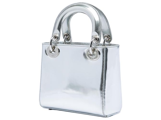 Lady Dior Mini in vernice metallizzato argento Dior - vista 2