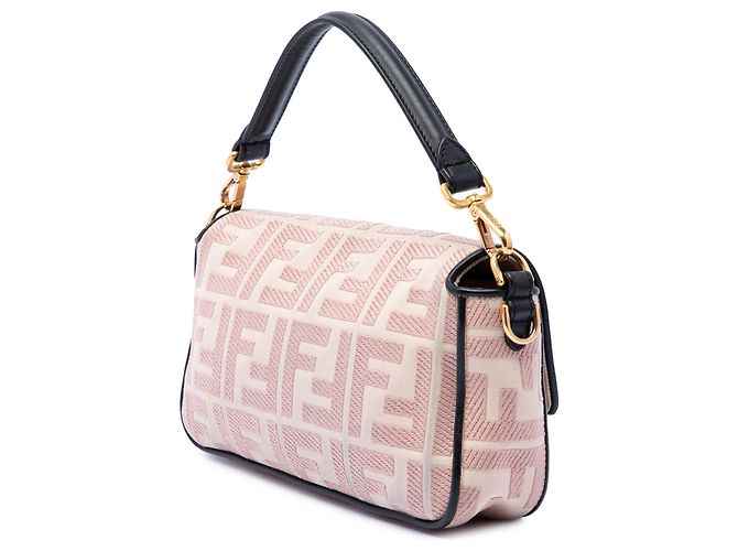 Borsa a tracolla Fendi Pink Zucca in tela ricamata Rosa - vista 2