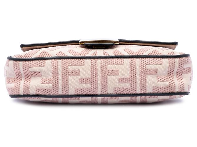 Borsa a tracolla Fendi Pink Zucca in tela ricamata Rosa - vista 3