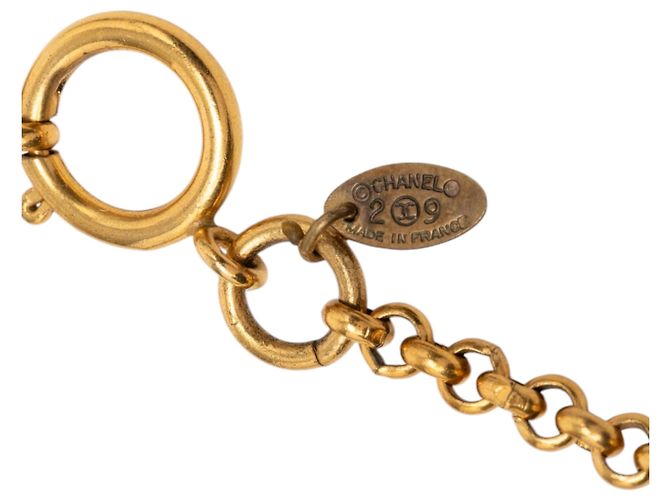 Collana con pendente lente d'ingrandimento Chanel Gold CC placcato oro D'oro - vista 4