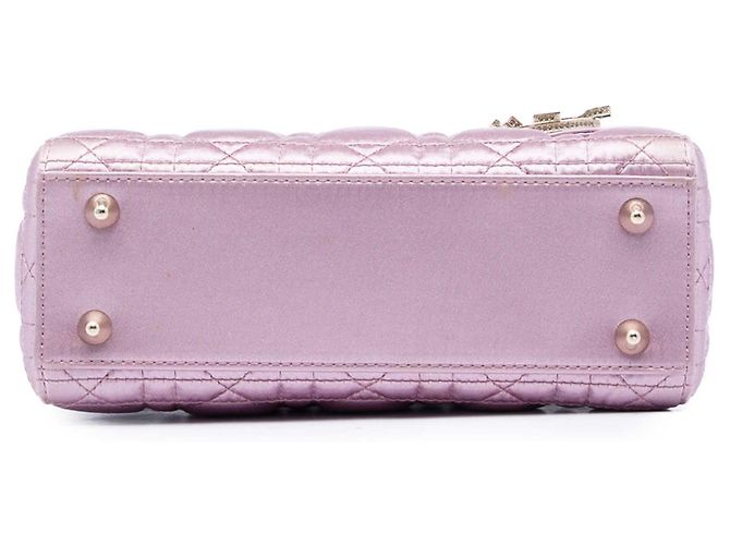 Dior Rosa Small Satin Cannage Swarovski Lady Dior - vista 3