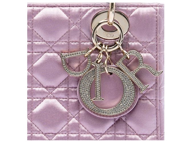 Dior Rosa Small Satin Cannage Swarovski Lady Dior - vista 5