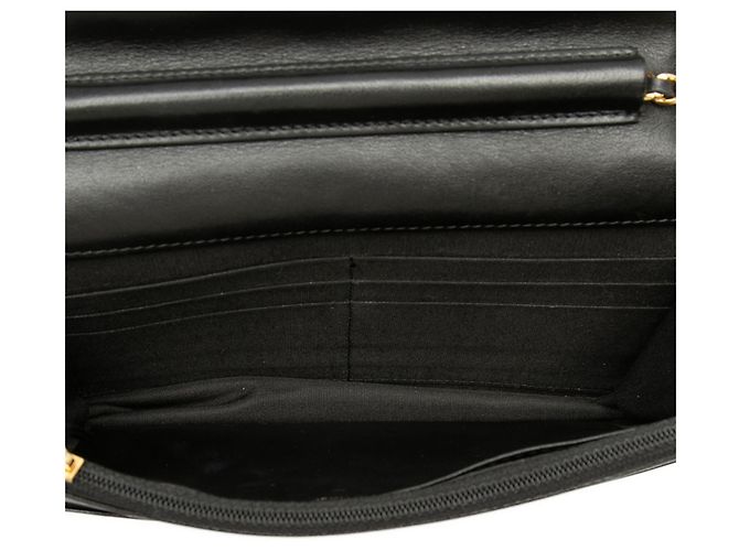 Wallet On Chain Portafoglio con catena Chanel Black CC in agnello trapuntato Diamond Stitch con borchie Nero - vista 4