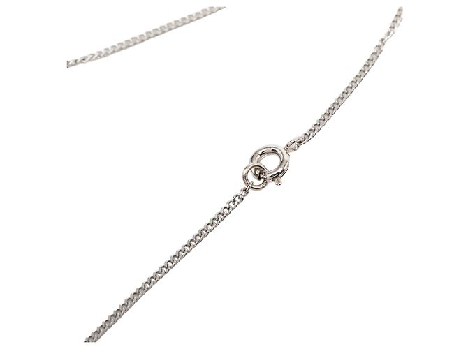 Collana con pendente Chanel Silver CC Brass Crystal Argento - vista 4