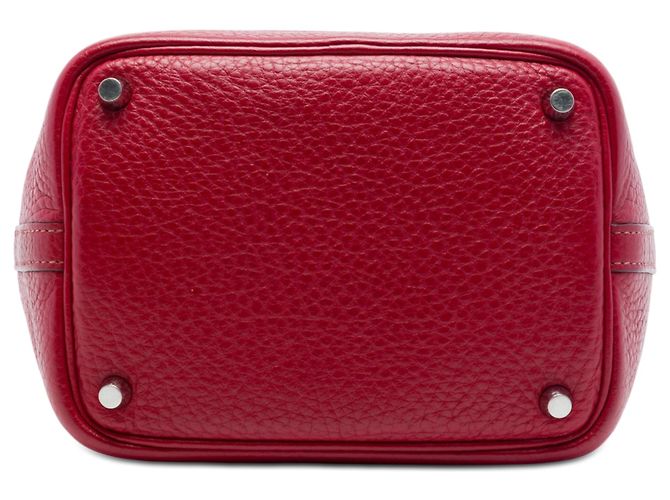 Hermès Picotin Lock 18 in pelle Clemence rosso - vista 3