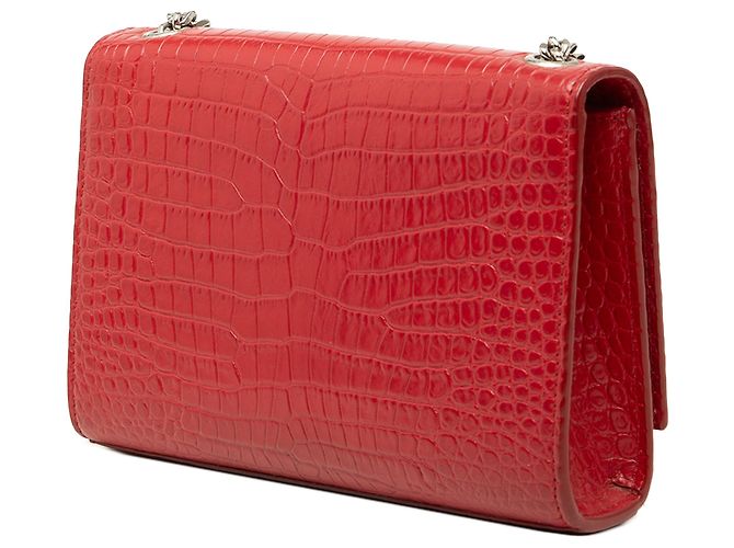 Borsa a tracolla Kate con nappa con stampa coccodrillo rossa Saint Laurent Small Rosso - vista 2