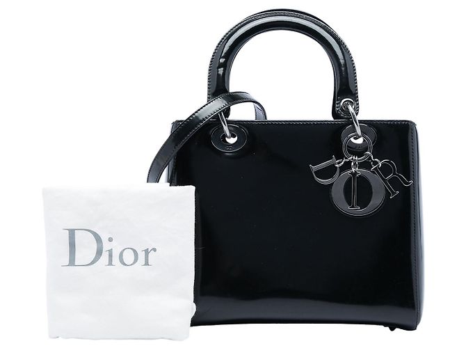 Lady Dior in vernice nero, misura Medium - vista 6