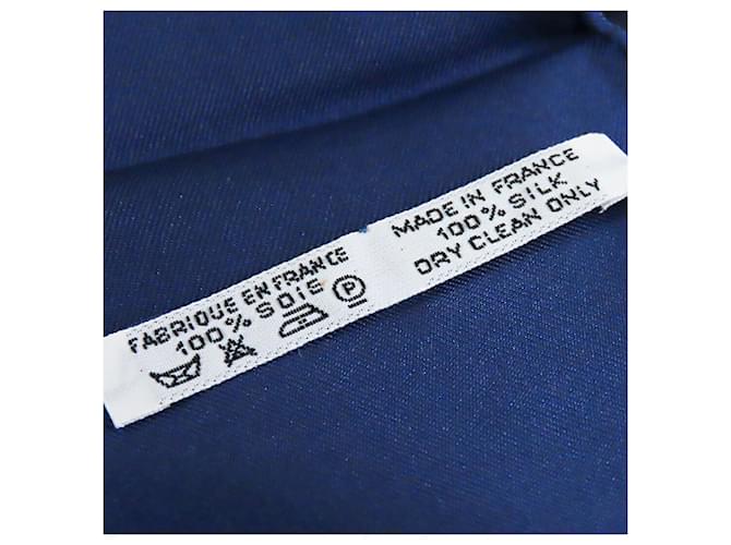 Sciarpa in seta Hermès Blue Memoire Hermes 90 Blu scuro - vista 2