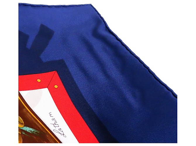 Sciarpa in seta Hermès Blue Memoire Hermes 90 Blu scuro - vista 5
