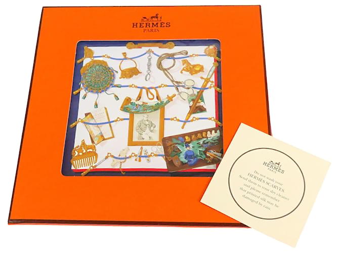 Sciarpa in seta Hermès Blue Memoire Hermes 90 Blu scuro - vista 7