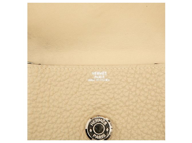 Tarjetero Hermès Beige Clemence Dogon con cadena - vista 5