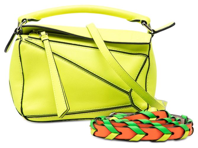 LOEWE Yellow Mini Calfskin Puzzle Satchel - view 8