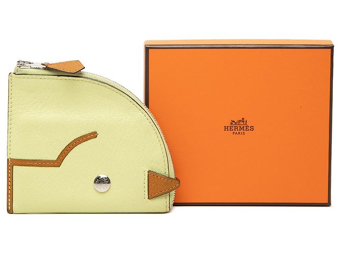 Hermès Yellow Chevre Paddock Coin Case - view 8