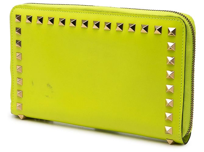 Cartera Rockstud de cuero amarillo Valentino - vista 2