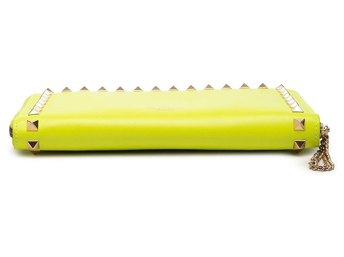 Cartera Rockstud de cuero amarillo Valentino - vista 3