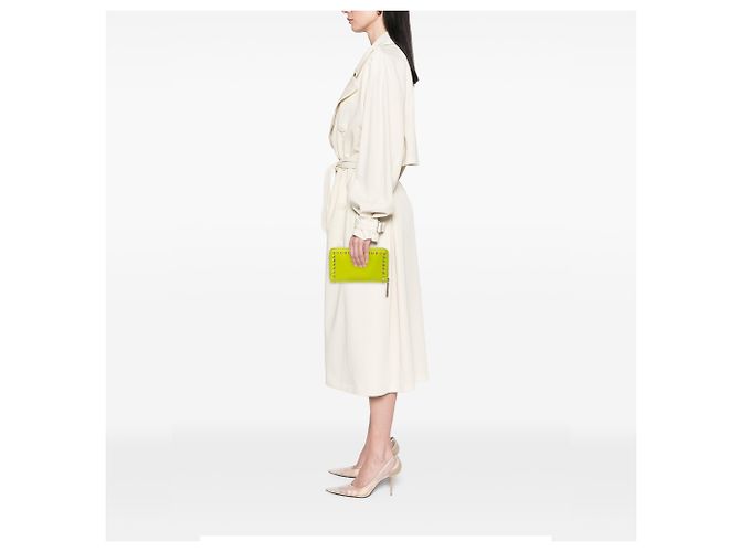 Cartera Rockstud de cuero amarillo Valentino - vista 8