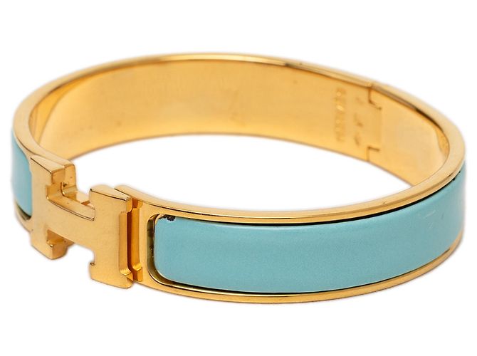 Pulsera Hermès Blue Narrow Enamel Clic H GM Azul - vista 2