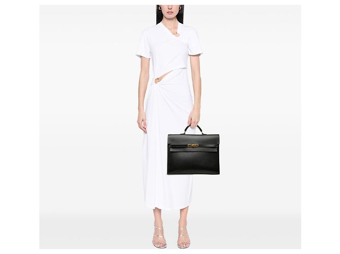 Hermès Black Ardennes Kelly Depeches 38 Nero - vista 7
