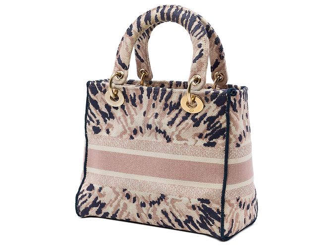 Lady D Lite in tela ricamata tie-dye rosa, misura Medium di Dior - vista 2