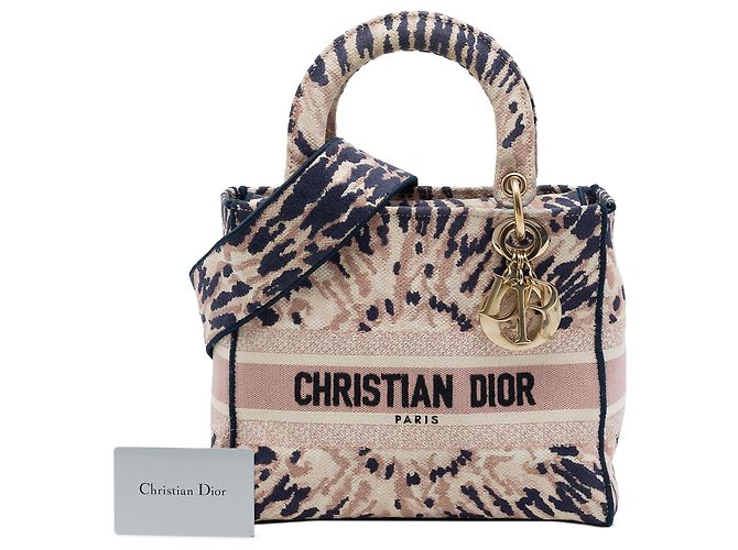 Lady D Lite in tela ricamata tie-dye rosa, misura Medium di Dior - vista 7