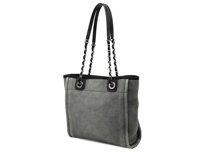 Tote Deauville Chanel Gray Mini Canvas Marrone - vista 2