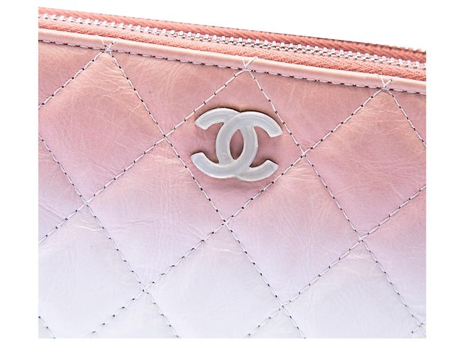 Clutch Chanel Pink Ombre in pelle di vitello con doppia zip e catena Rosa - vista 5