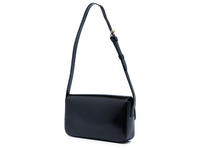 Céline Borsa a tracolla Celine Triomphe Claude in pelle di vitello lucida nera Nero - vista 2