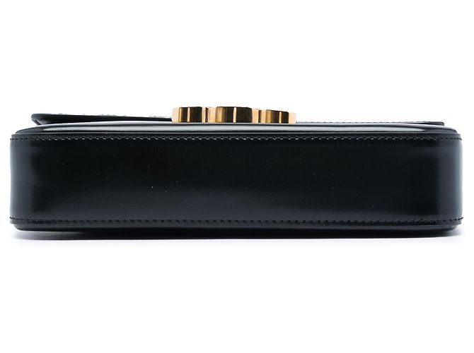 Céline Borsa a tracolla Celine Triomphe Claude in pelle di vitello lucida nera Nero - vista 3