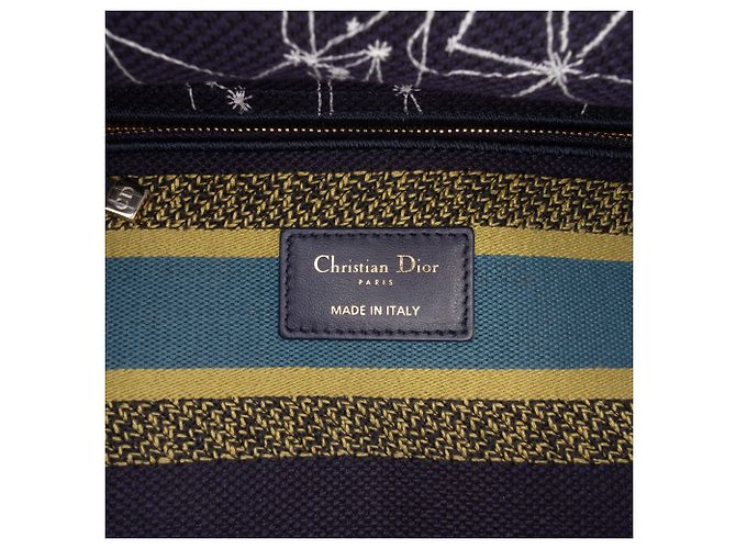 Lady D Lite in tela ricamata Zodiac blu Medium di Dior Blu navy - vista 5