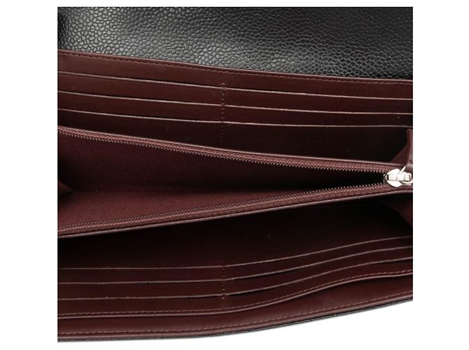 Cartera Larga Chanel Black CC Matelassada Caviar Negro - vista 4
