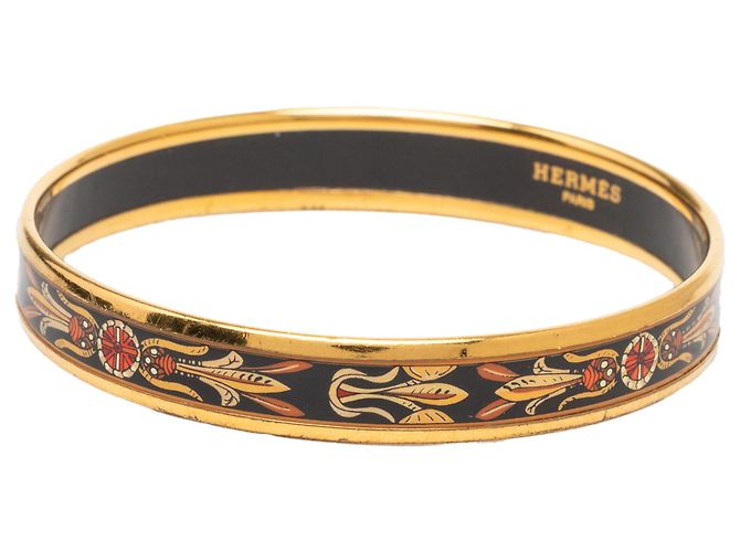 Bracciale rigido in smalto Hermès Black Narrow Dream Catcher 70 Nero - vista 2
