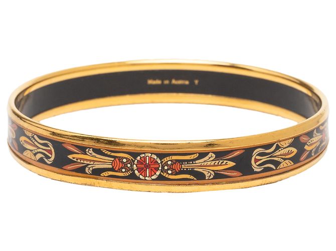 Bracciale rigido in smalto Hermès Black Narrow Dream Catcher 70 Nero - vista 3