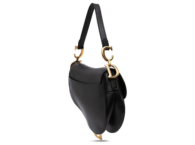 Borsa Saddle in pelle di vitello liscia nera Dior Nero - vista 2
