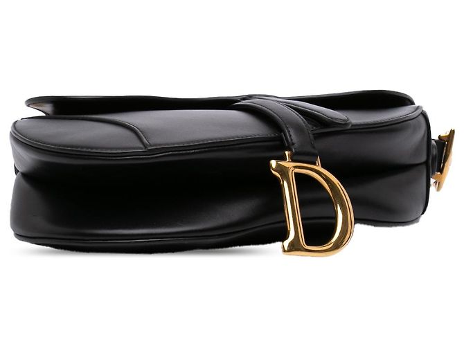 Borsa Saddle in pelle di vitello liscia nera Dior Nero - vista 3