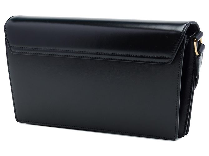 Céline Borsa a tracolla Celine Trapeze Strass Triomphe in pelle di vitello lucida nera Nero - vista 2